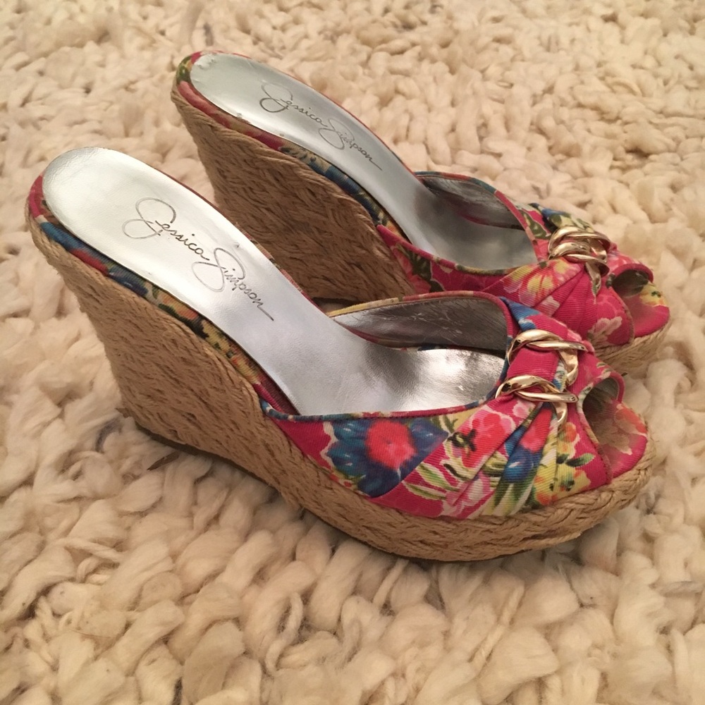 Jessica Simpson floral espadrille wedges